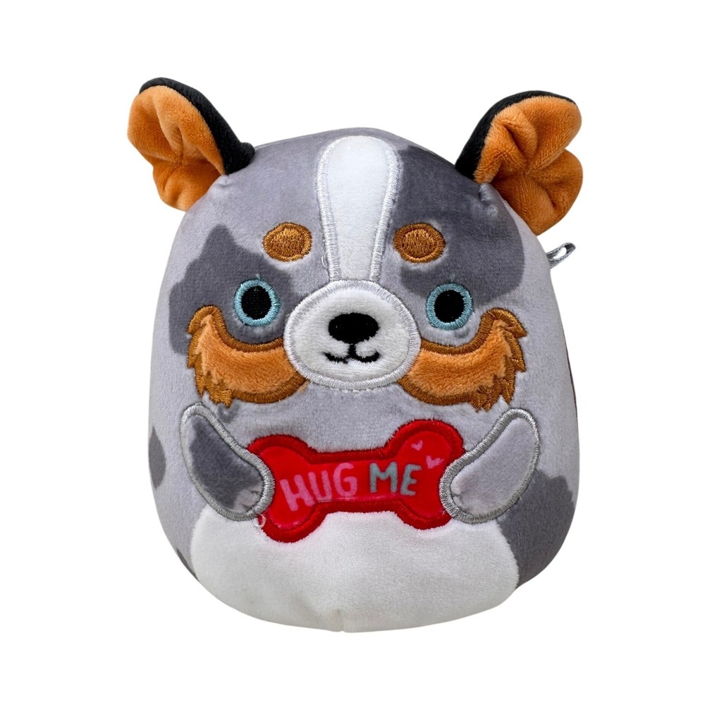 Squishmallows Kellytoy Dog‎ Australian Shepherd 8 inch Grey Plush Stuffed Animal